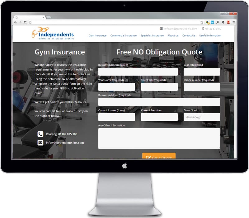 Portfolio Independents Insurance Gym Free Quote Digital Zest Free No Obligation Quote Form