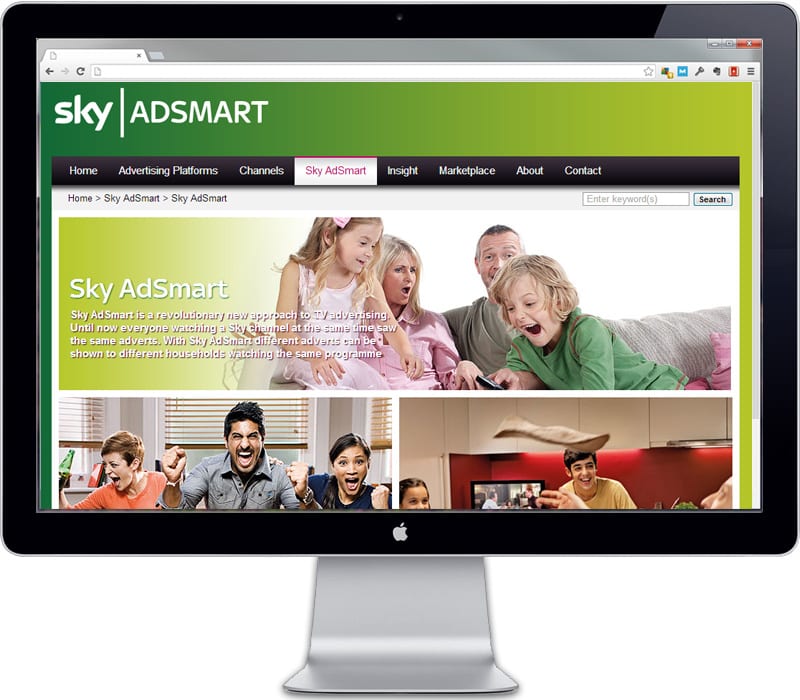 Sky AdSmart - landing page