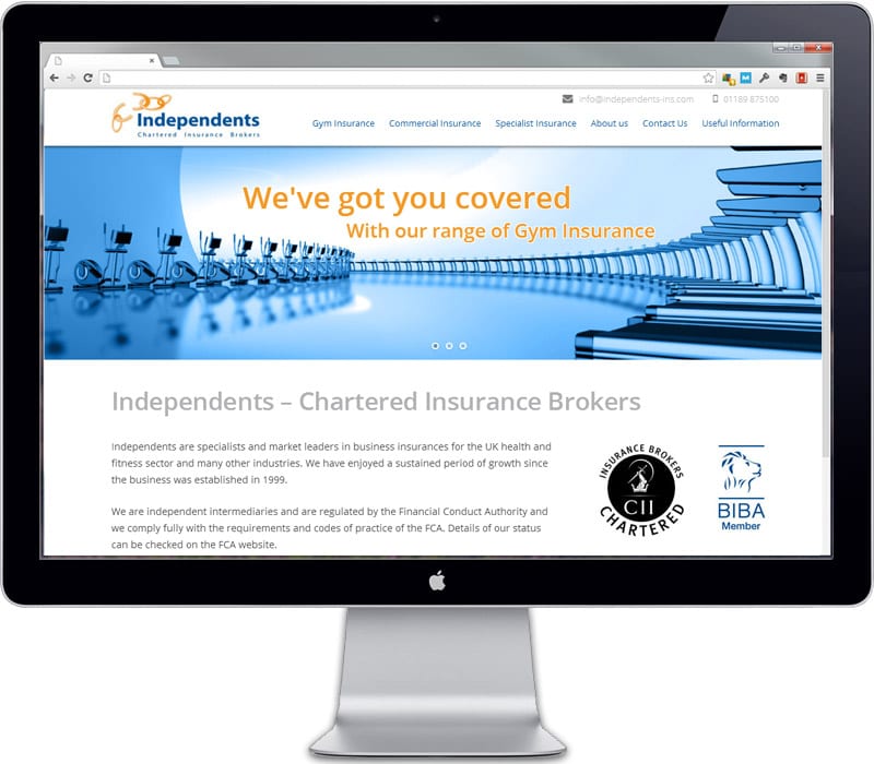Homepage featuring a gym