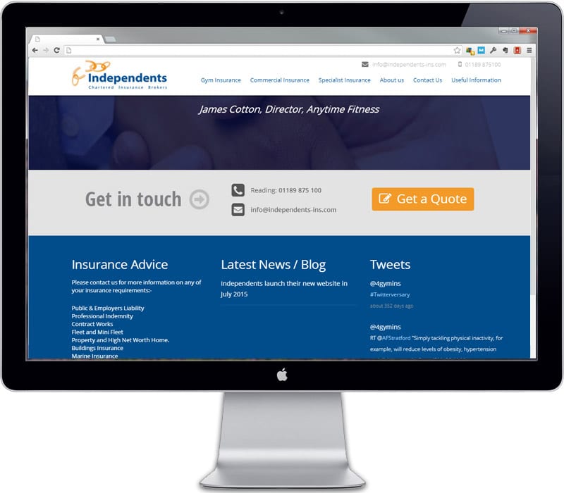 Independents homepage footer