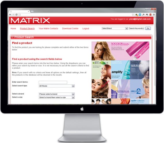 Matrix search page