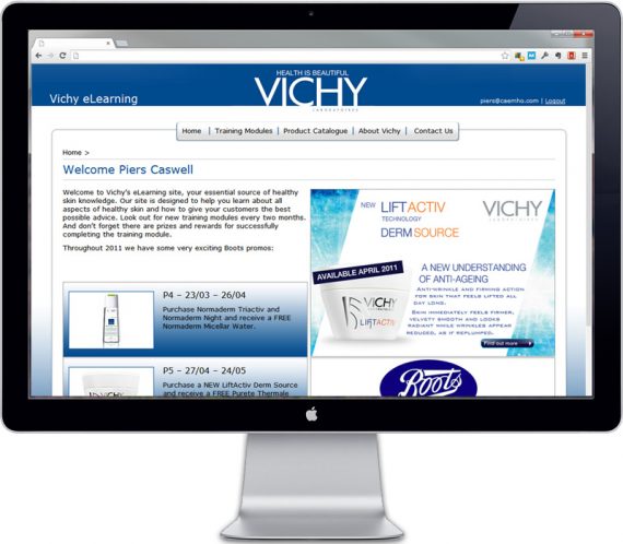 Vichy eLearning - landing page