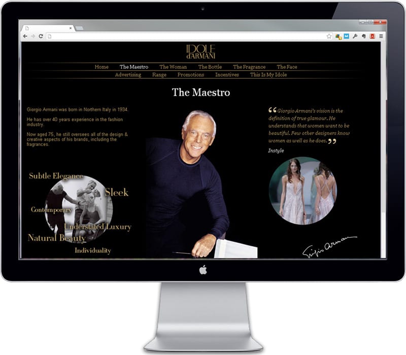 Idole d'Armani maestro page