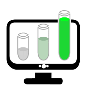 On-line analysis icon with test-tubes