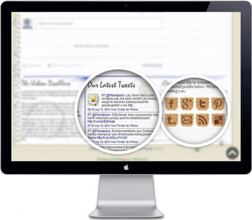 Urban Dwellers Canvas social media icons and tweet feed