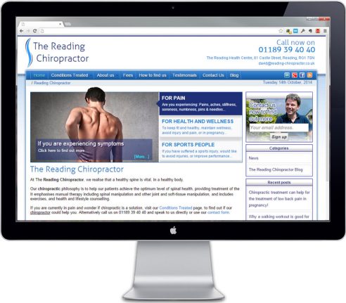 portfolio-reading-chiropractic-homepage Reading Chiropractor homepage