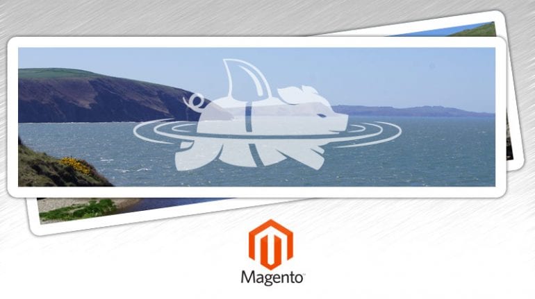 Slide photos featuring fishpig and magento logos