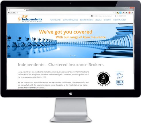 portfolio-independents-insurance-homepage-carousel Homepage featuring a gym
