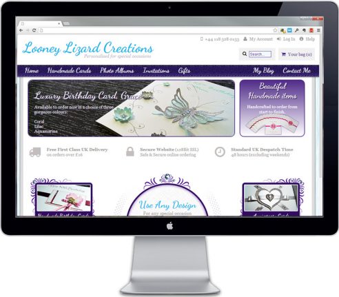Looney Lizard Creations new home page heading