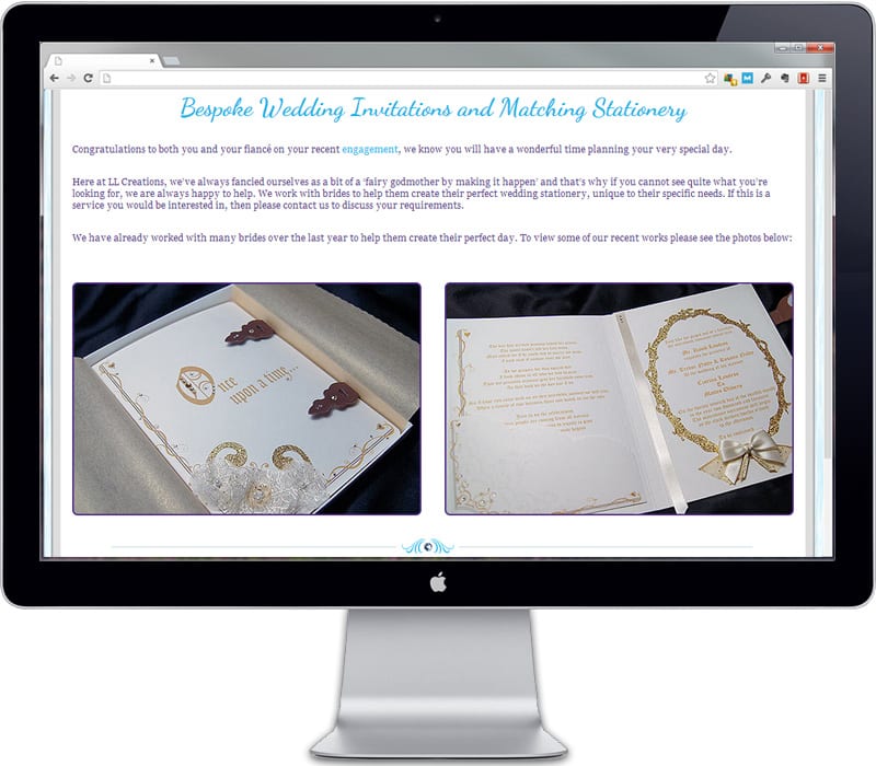 bespoke wedding invitations page