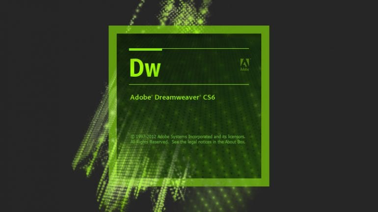 Dreamweaver CS6 loading screen